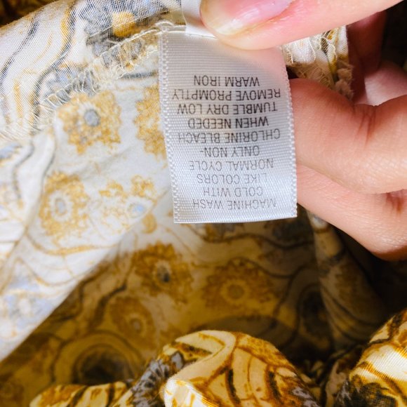 Patrick Robinson for Target V-neck Vintage Print Dress Ruffled Hem Size Large - Picture 10 of 13